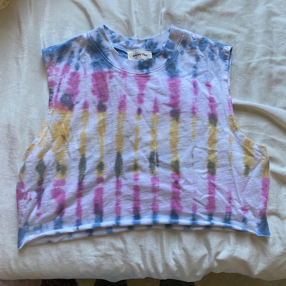 Tie Dye Happy Days Muscle Tees